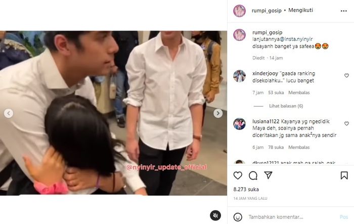 Unggahan video Instagram @rumpi_gosip. 