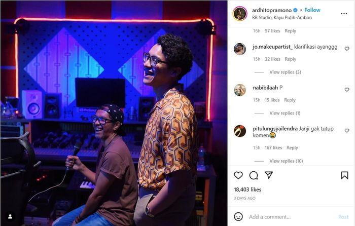 Netizen minta klarifikasi usai tersebar video syur mirip Ardhito Pramono.