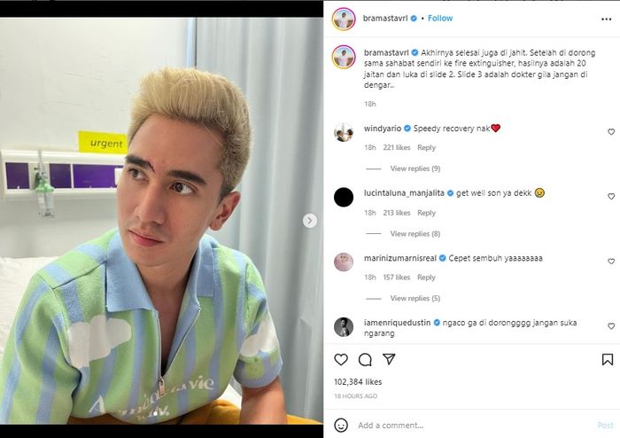  Unggahan Instagram Verrell Bramasta. 
