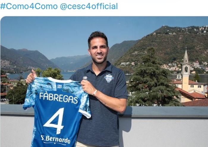 Eks Pemain Arsenal dan Barcelona, Cesc Fabregas, akan mengenakan jersey yang dibuat oleh putra Prabowo Subianto di Como 1907.