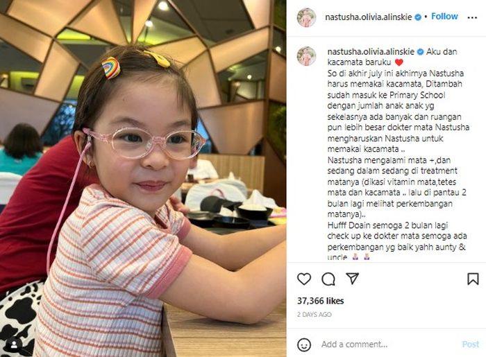 Unggahan Instagram Nastusha. 