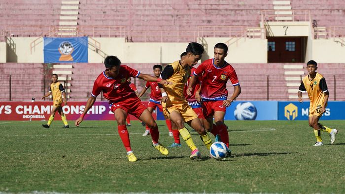 Pertandingan timnas U-16 Thailand vs Timor Leste pada laga pamungkas Grup B Piala AFF U-16 2022.