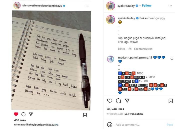 Postingan Syakir Daulay