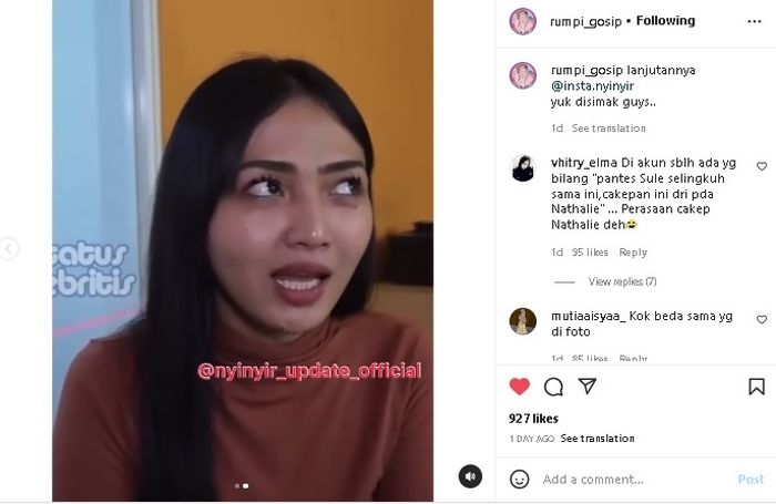 Penjelasan Riesca Rose mengenai tudingan sebagai selingkuhan Sule. 