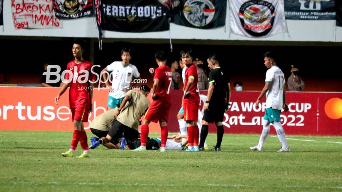 Suasana laga final antara Indonesia dan Vietnam pada Piala AFF U-16 2022 di Stadion Maguwoharjo, Sleman, Jumat (12/8/2022).