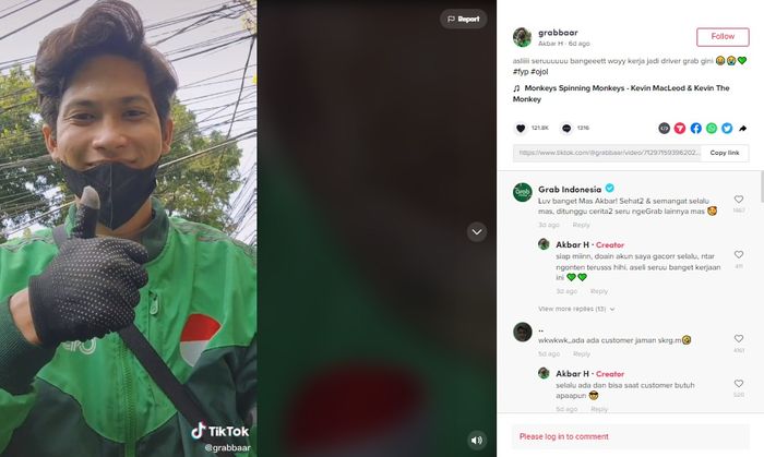 Unggahan video TikTok viral. 