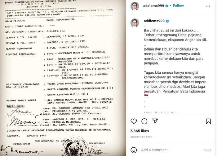 Jelang HUT RI ke-77,&nbsp; ini 7 artis keturunan Pahlawan Nasional yang memperjuangkan kemerdekaan Indonesia 