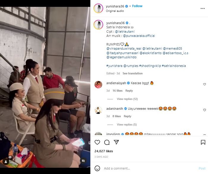 Momen dibalik layar Yuni Shara dan geng Rumpies. 