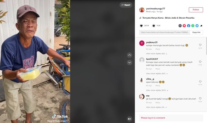 Unggahan video viral TikTok. 