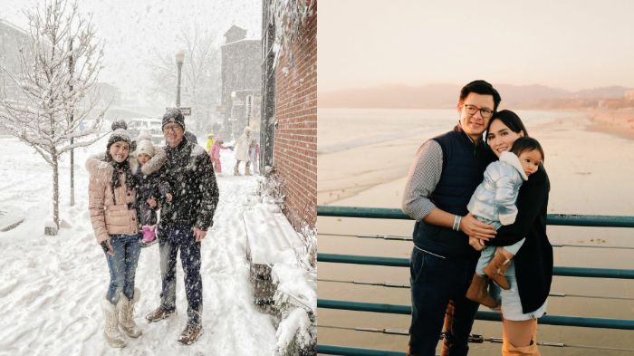 Kolase foto keluarga Shandy Aulia saat liburan ke luar negeri