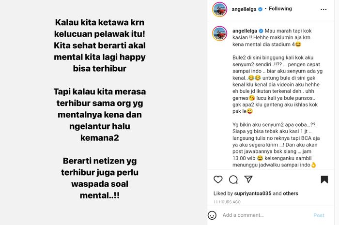 Unggahan Angel Lelga   