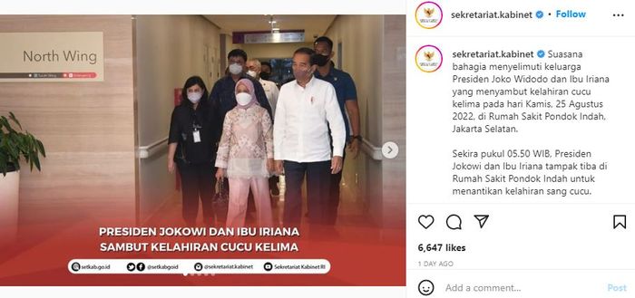 Kahiyang Ayu lahirkan anak ketiga
