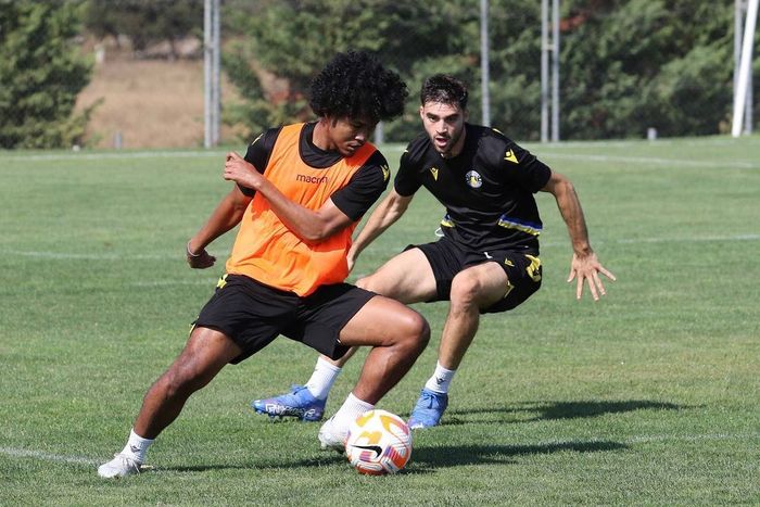 Bagus Kahfi dalam sesi latihan tim utama Asteras Tripolis (26/8/2022). 