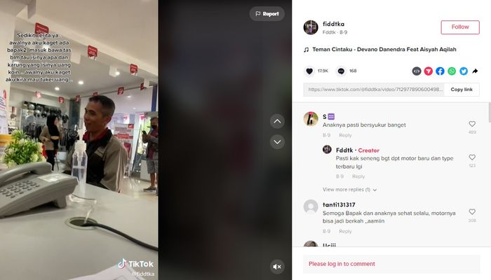 Unggahan video viral TikTok. 