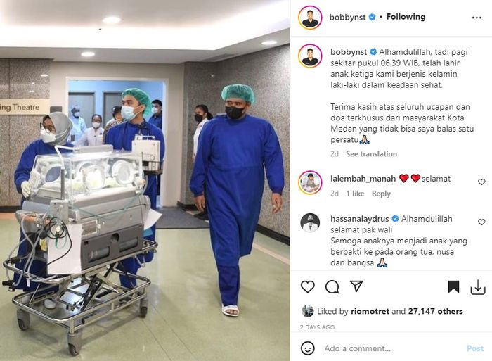 Unggahan Bobby Nasution