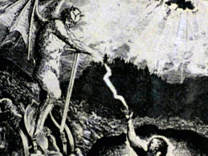 Ilustrasi penciptaan iblis.
