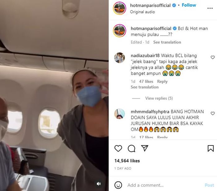 Hotman Paris bertemu BCL di pesawat