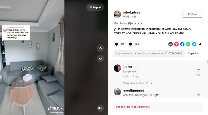Unggahan video viral TikTok.   
