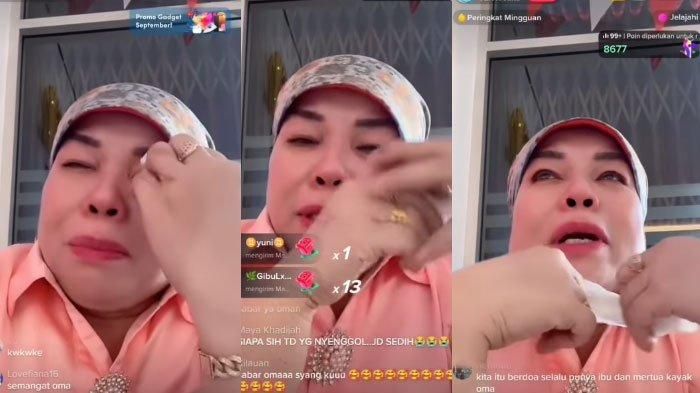 Dewi Zuhriati menangi saat live 