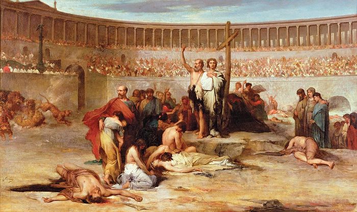 Eksekusi dan kematian bak pertunjukan yang menghibur bagi orang Romawi yang memadati Colosseum.