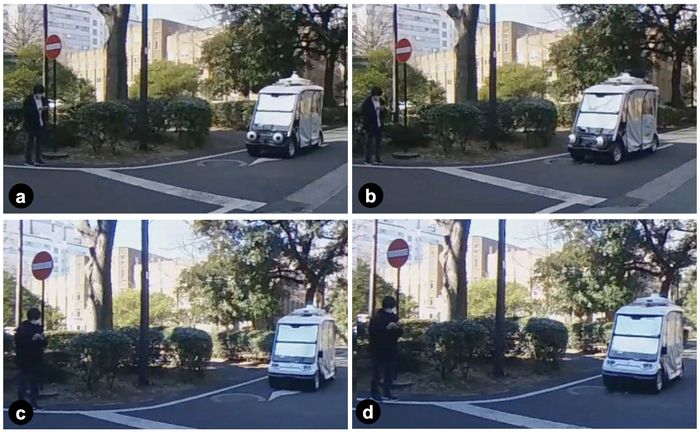 Empat skenario untuk mencoba mobil nirawak dengan mata robot. Eksperimen ini dimaksudkan untuk keselamatan pengendaraan yang lebih baik di masa depan ketika mobil nirawak makin ramai digunakan.