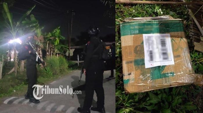 Penampakan paket misterius yang memicu terjadinya ledakan di Asrama Brimob Sukoharjo.