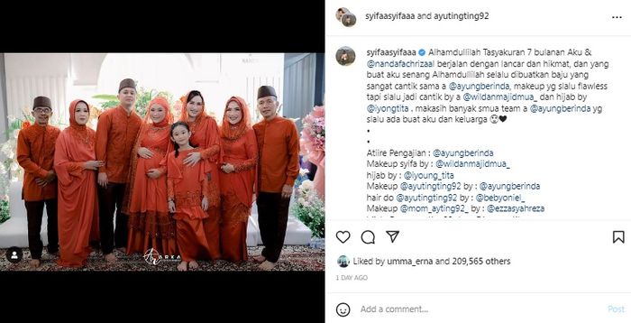 Tasyakuran 7 bulanan Syifa, adik Ayu Ting Ting 