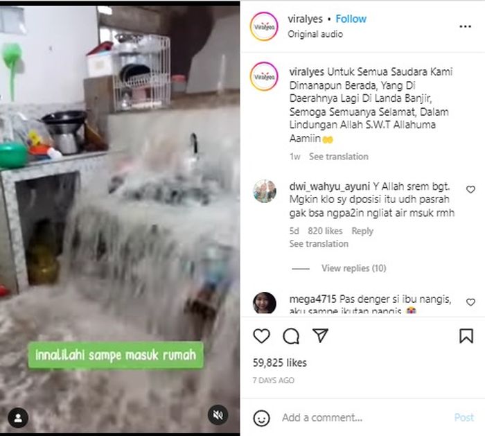 Rumah warga menjadi korban banjir.   