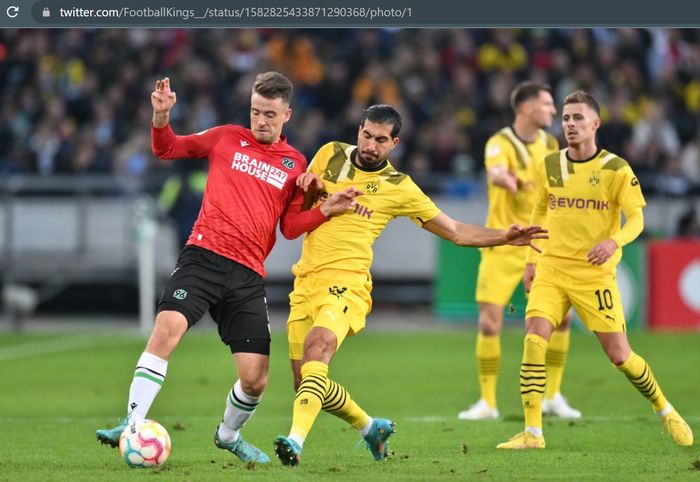 Borussia Dortmund berhasil melaju ke babak 16 besar DFB Pokal usai menekuk Hannover 96 dengan skor 2-0.