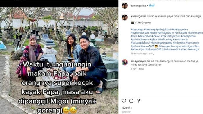 Momen Kaesang berziarah bersama keluarga Erina Gudono 