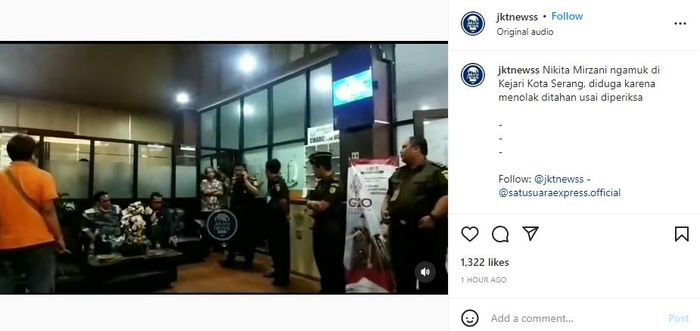 Nikita heboh saat ditahan oleh Kejari