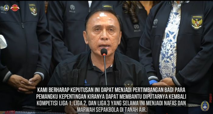 Ketua Umum PSSI, Mochamad Iriawan memberikan pernyataan terkait hasil rapat Exco PSSI yang akan segera menggelar Kongres Luar Biasa (KLB).