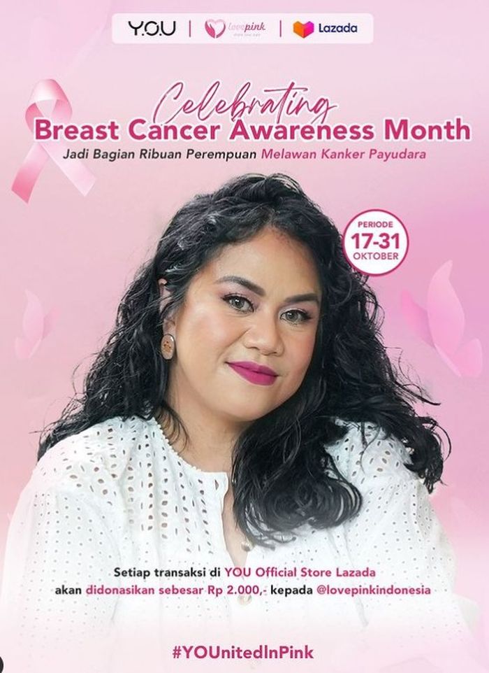 Salah satu rangkaian kampanye YOUnited in Pink, mendonasikan hasil penjualan di Lazada untuk Gerakan 10.000 USG Gratis dari Lovepink Indonesia.