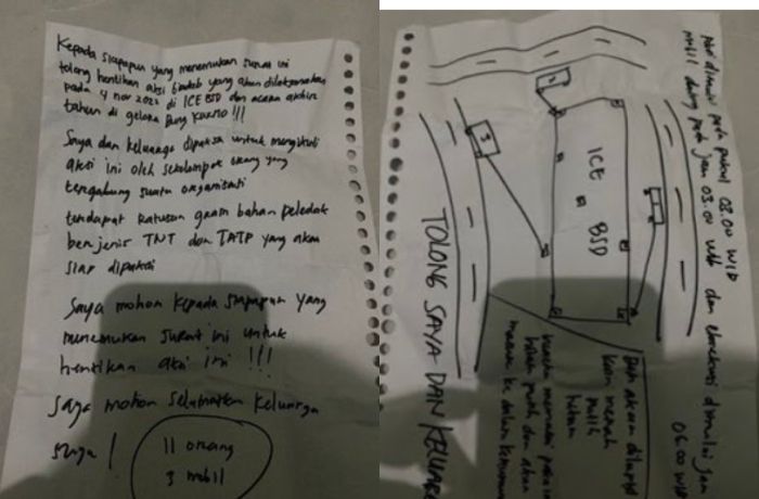 Surat ancaman bom NCT 127.