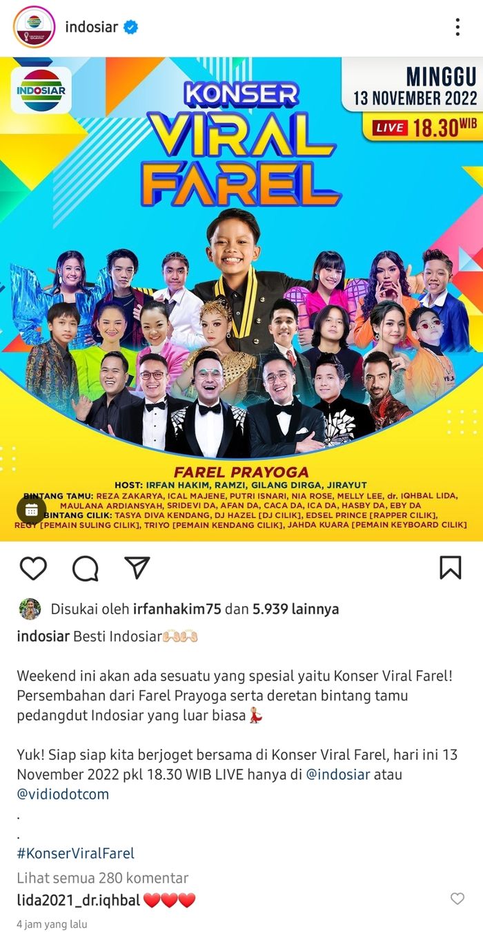 Farel Prayoga gelar Konser Viral Farel.