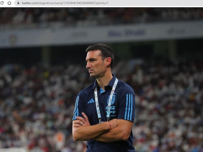 Pelatih timnas Argentina, Lionel Scaloni.