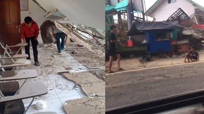 Bangunan rusak parah akibat Gempa Cianjur, Jaw Barat 