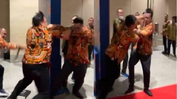 Video peserta Munas HIPMI di Solo saling adu jotos.