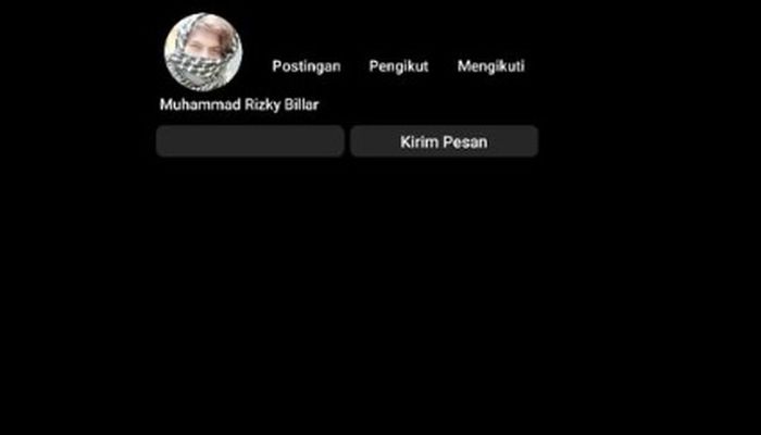 Akun Instagram Rizky Billar hilang.