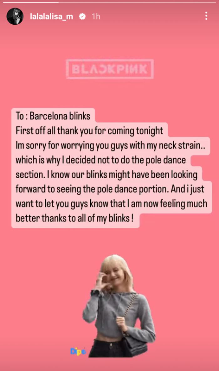 Lisa kabarkan kondisinya yang alami cedera leher