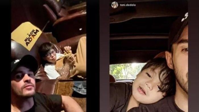 Antonio Dedola itu tampak membawa kedua putra Nikita Mirzani untuk  nonton film di bioskop.
