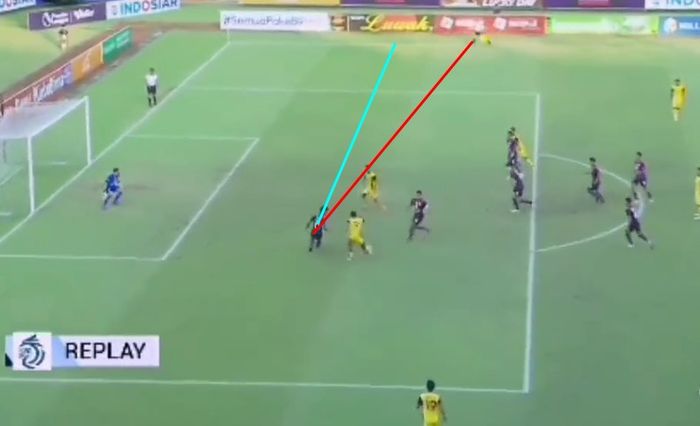 Momen gol Gustavo Tocantins yang seharusnya sah dalam laga Persikabo 1973 vs Rans Nusantara FC (10/12/2022). 