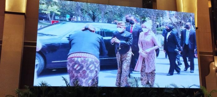 Ma'ruf Amin hadir di pernikahan Kaesang dan Erina di Royal Ambarrukmo Hotel, Yogyakarta pada Sabtu (10/12/2022) siang