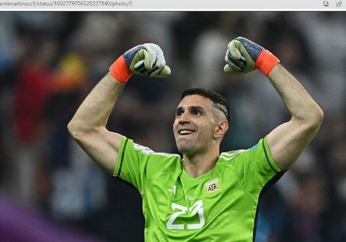 Penjaga gawang timnas Argentina, Emiliano Martinez.