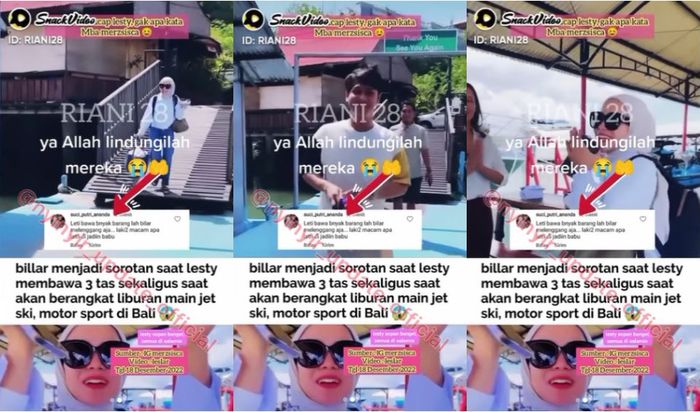 Video Lesti Kejora tenteng 3 tas sementara Rizky Billar tak membawa barang bawaan apa pun