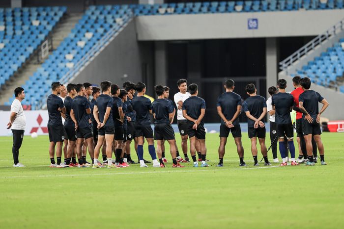 Skuad timnas Kamboja menjalani latihan resmi jelang lawan Filipina pada Piala AFF 2022
