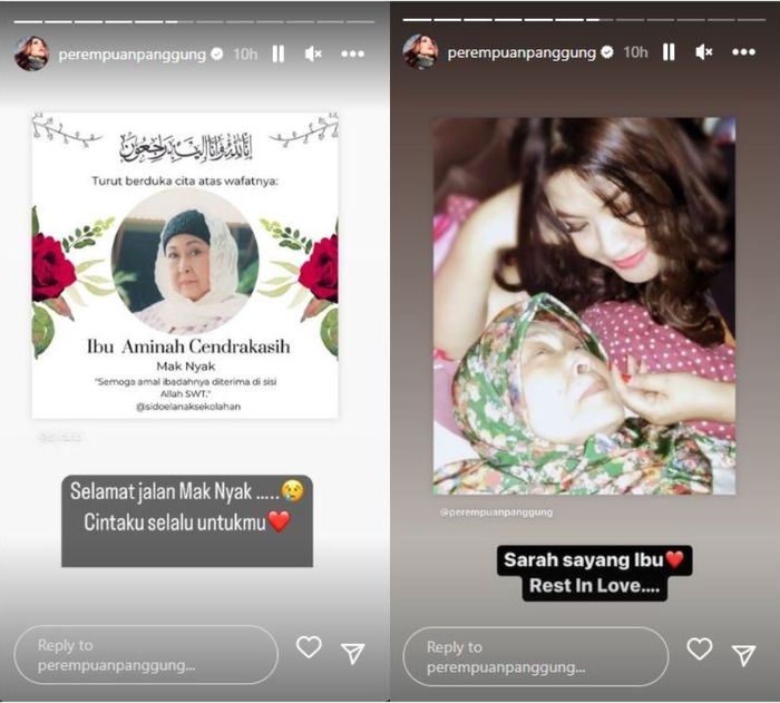 Postingan Cornelia Agatha kenang Aminah Cendrakasih
