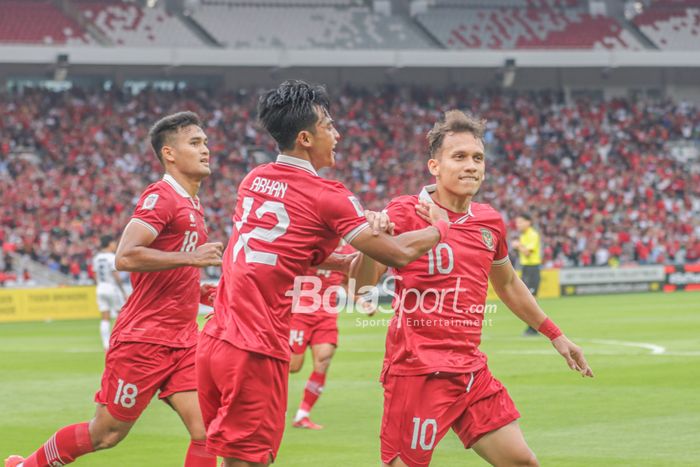 Egy Maulana Vikri mencetak gol pembuka skor dalam laga timnas Indonesia vs Kamboja di Grup A Piala AFF 2022, Jumat (23/12/2022) di Stadion Utama Gelora Bung Karno, Jakarta.