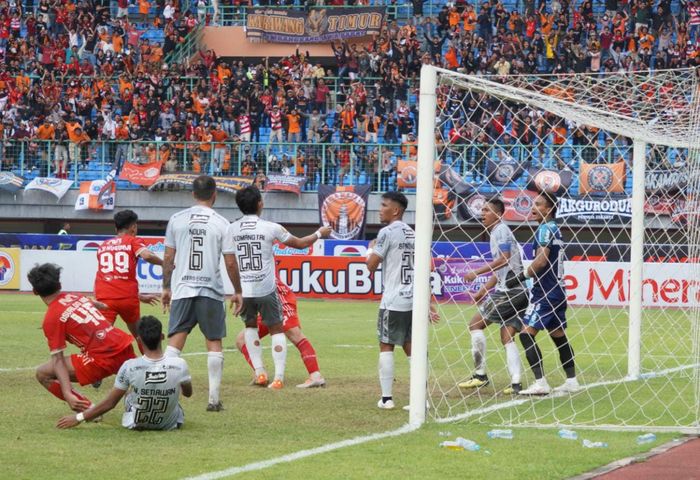Ondrej Kudela saat menghukum Bali United dengan gol ketiga Persija pada pekan ke-18 Liga 1 2022/23, Minggu (15/1/2023). 