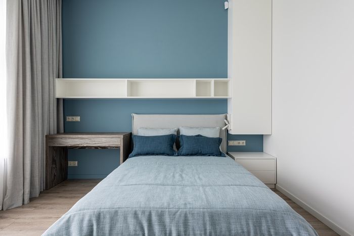 desain kamar warna biru